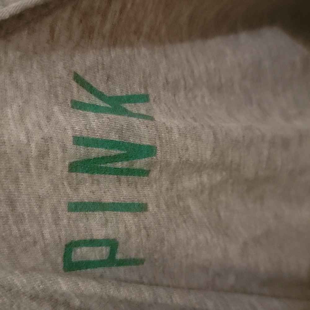 PINK Victoria's Secret Gray Tank Top With Green Sequin Shamrocks. XS. Bralette S - Picture 3 of 16